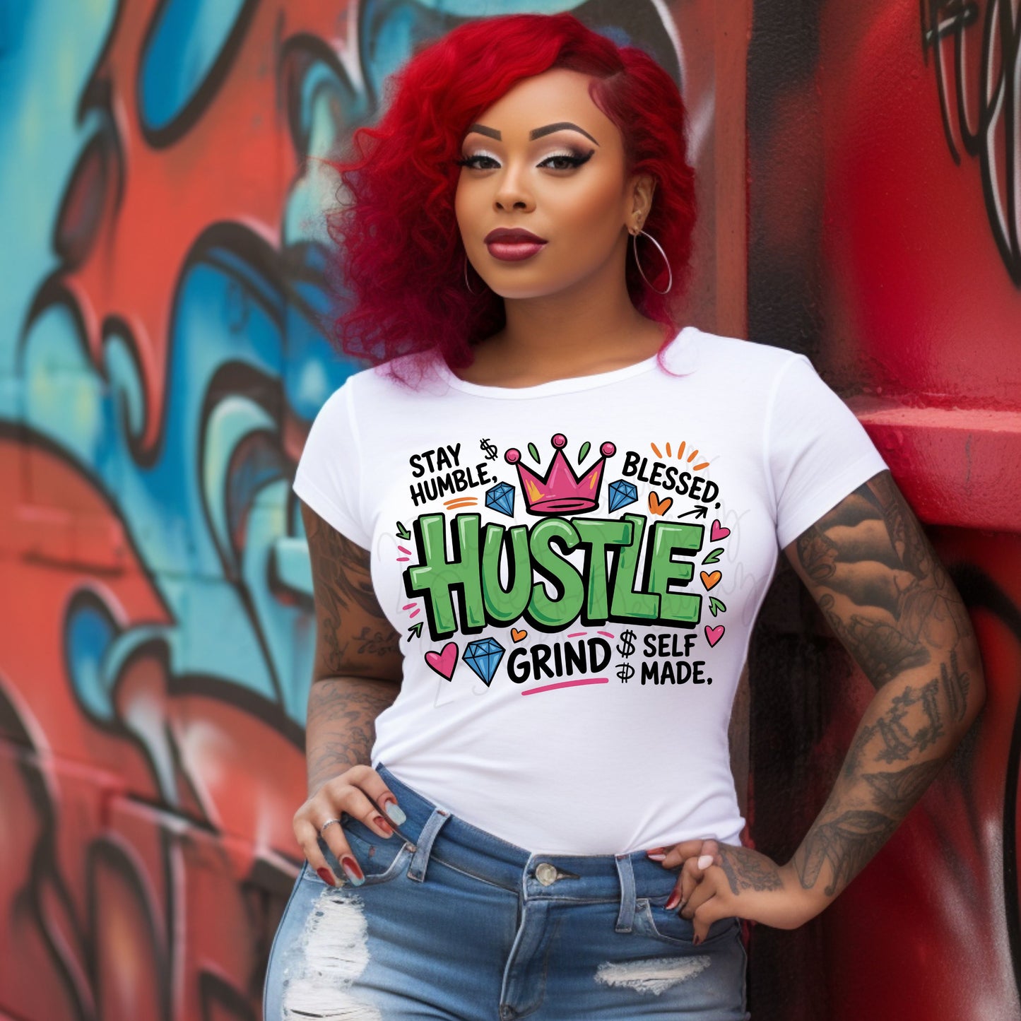 Hustle Graffiti png| Self-Made png| Grind png| Stay Humble png| Boss Lady png| Humble png| Blessed png| Sublimation Design| DTF Design