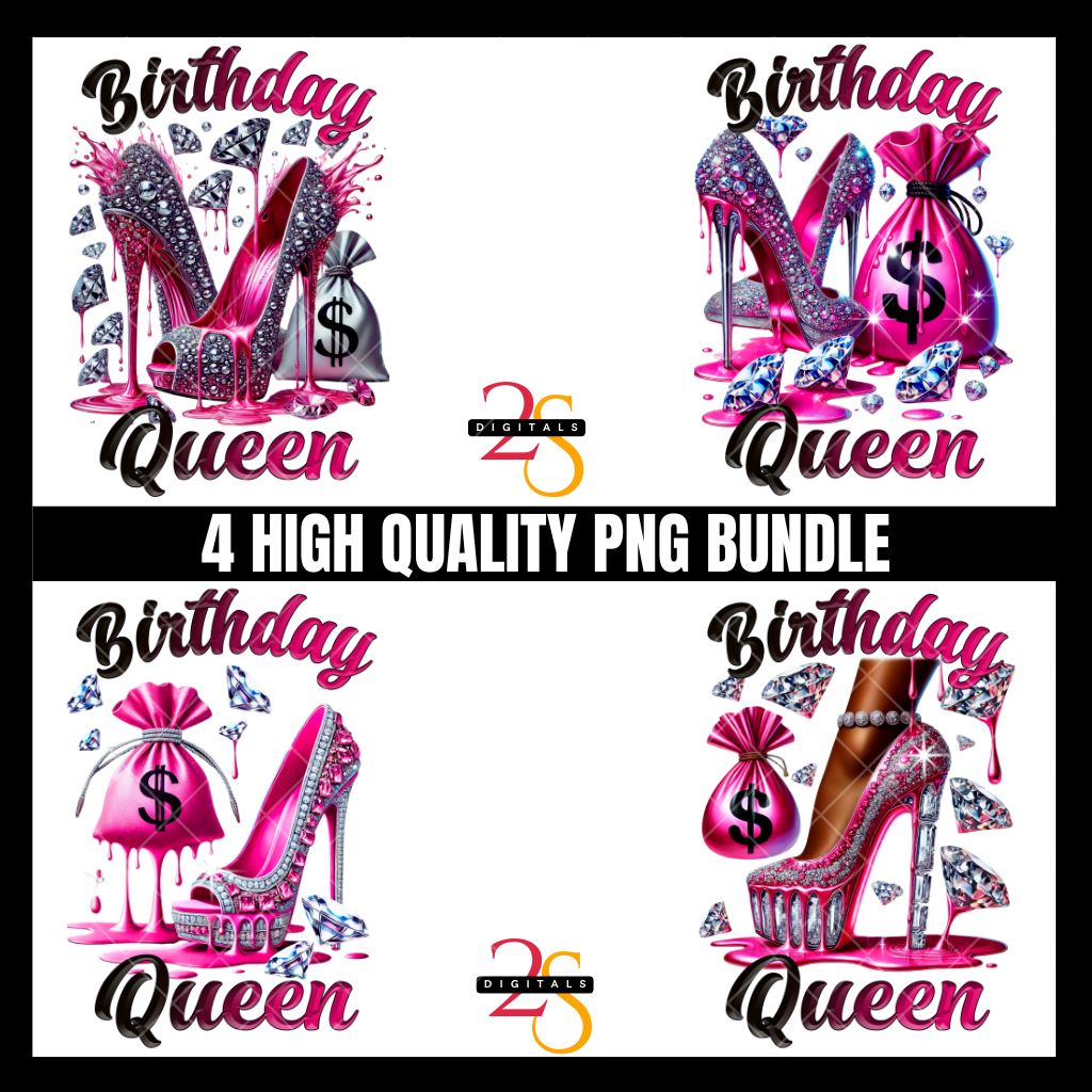 Birthday Queen PNG Bundle of 4