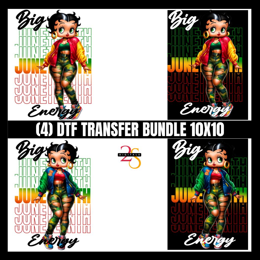 Big Energy Juneteenth DTF Transfer Bundle of 4