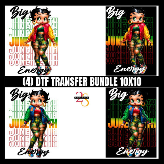 Big Energy Juneteenth DTF Transfer Bundle of 4