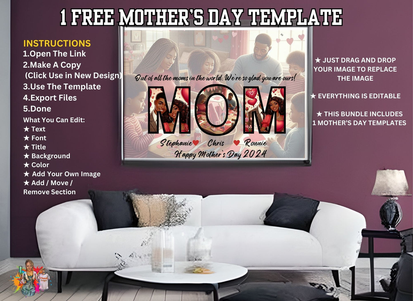 Mother's Day Photo Template Bundle & Mock-ups