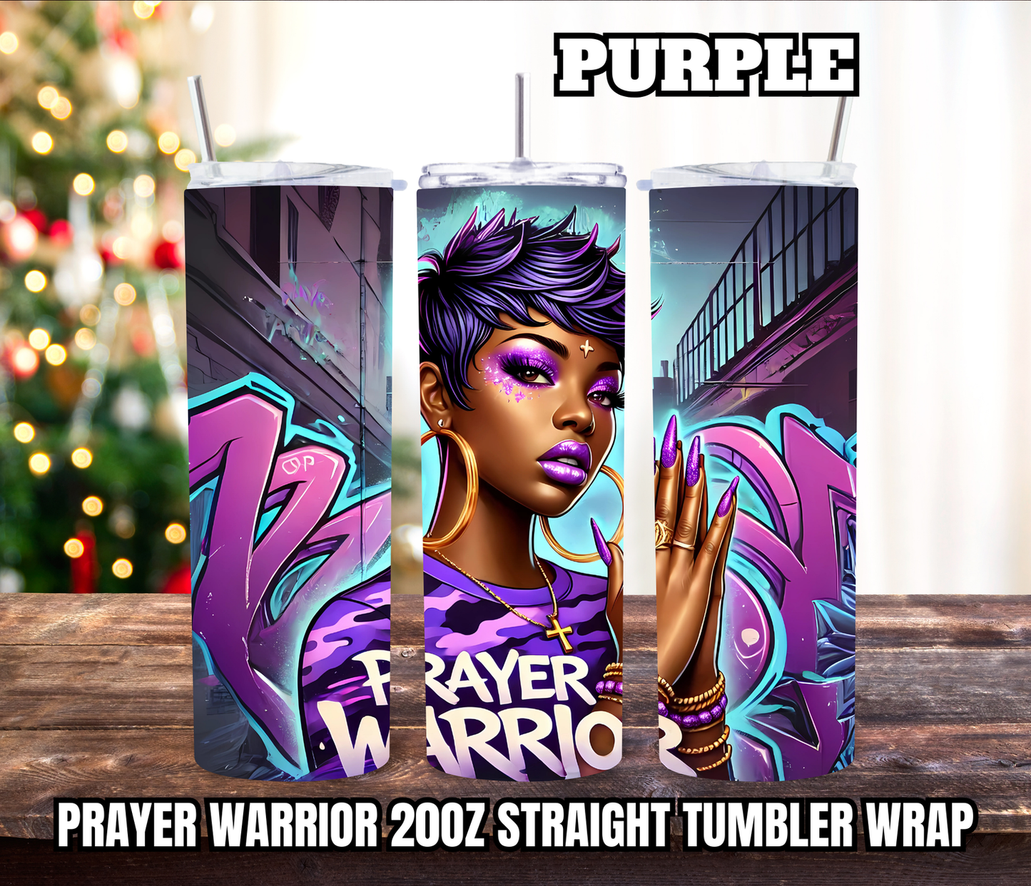 Prayer Warrior 20oz Tumbler Wraps - Straight
