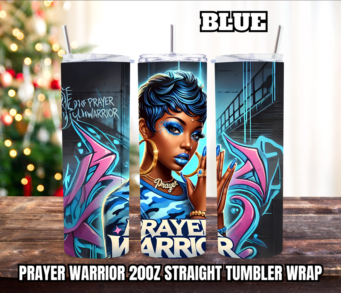 Prayer Warrior 20oz Tumbler Wraps - Straight