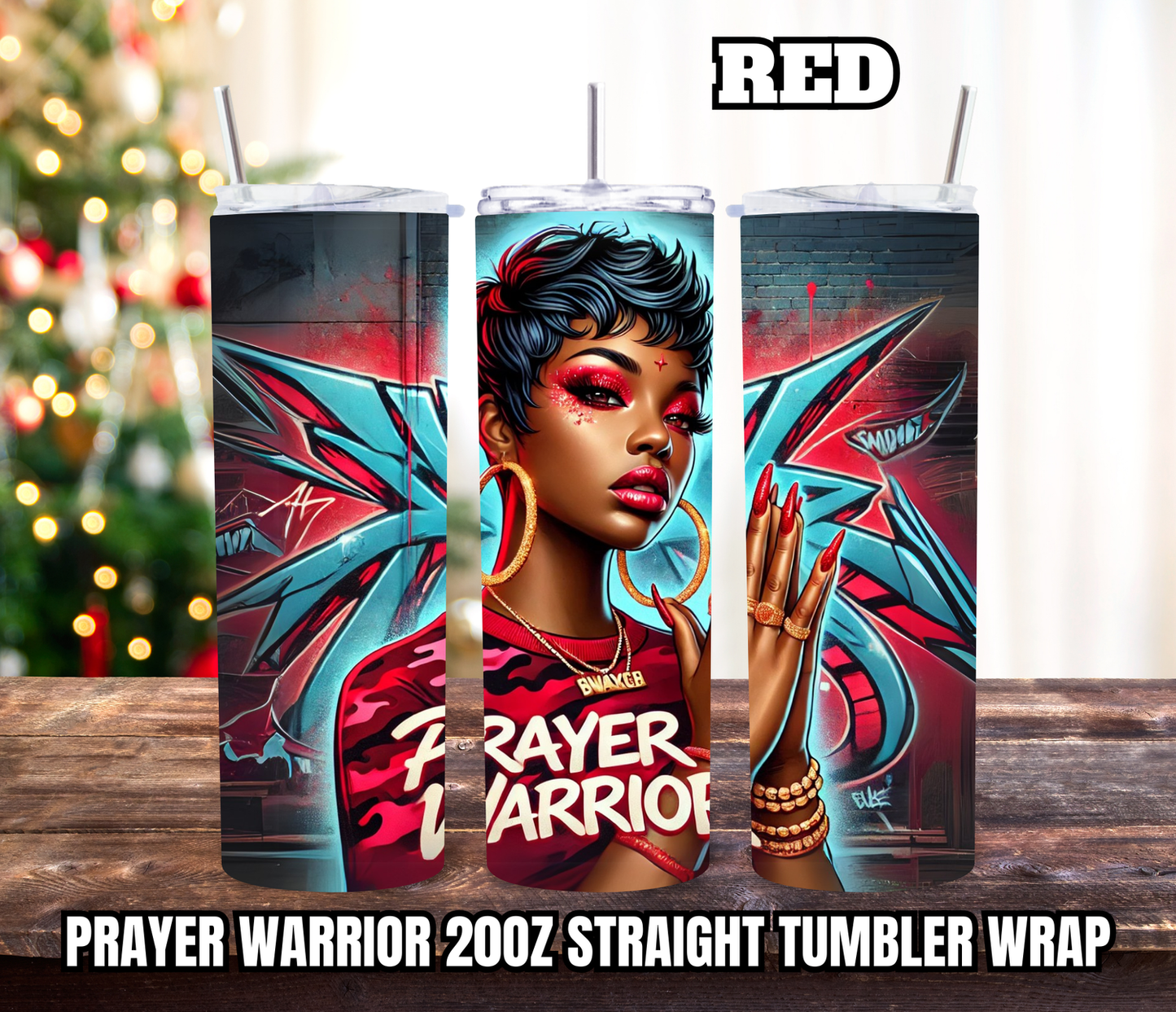 Prayer Warrior 20oz Tumbler Wraps - Straight