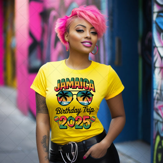 Jamaica Birthday Trip 2025, Girls Trip Jamaica PNG, Vacation Design, Sublimation Design, T-Shirt Design, DTF Design, Sunglasses Palm Trees