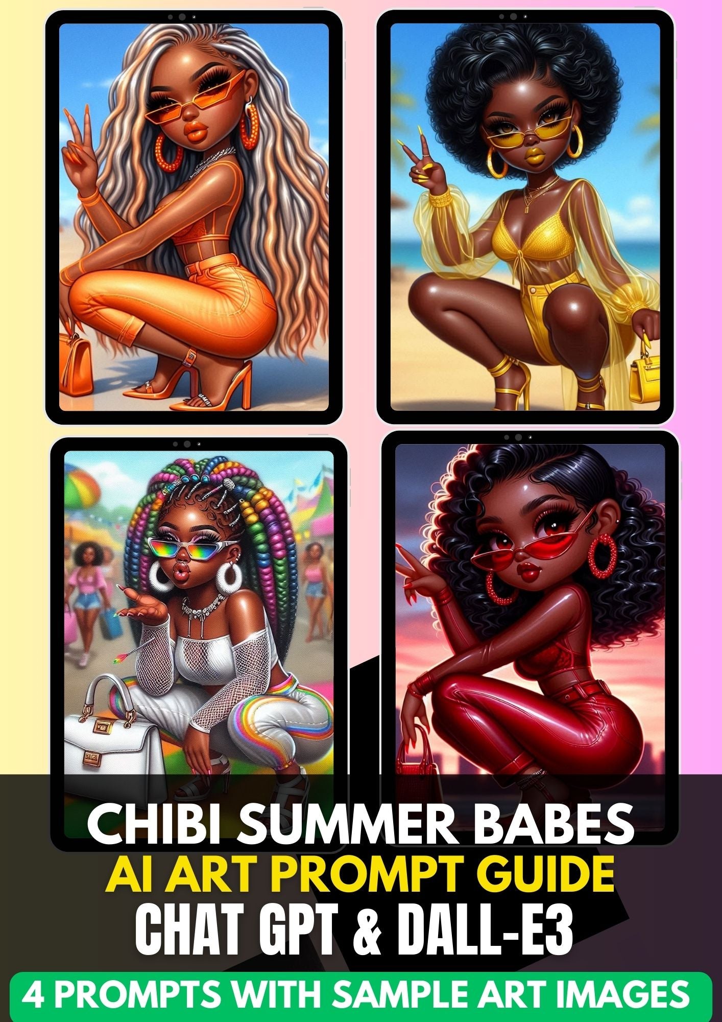 Chibi Summer Babes AI Art Prompt Guide –  🌞🎨