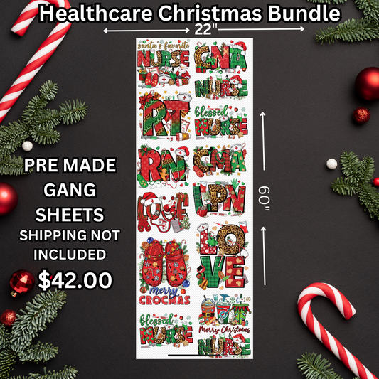 Healthcare Christmas Pre Made Gang Sheet