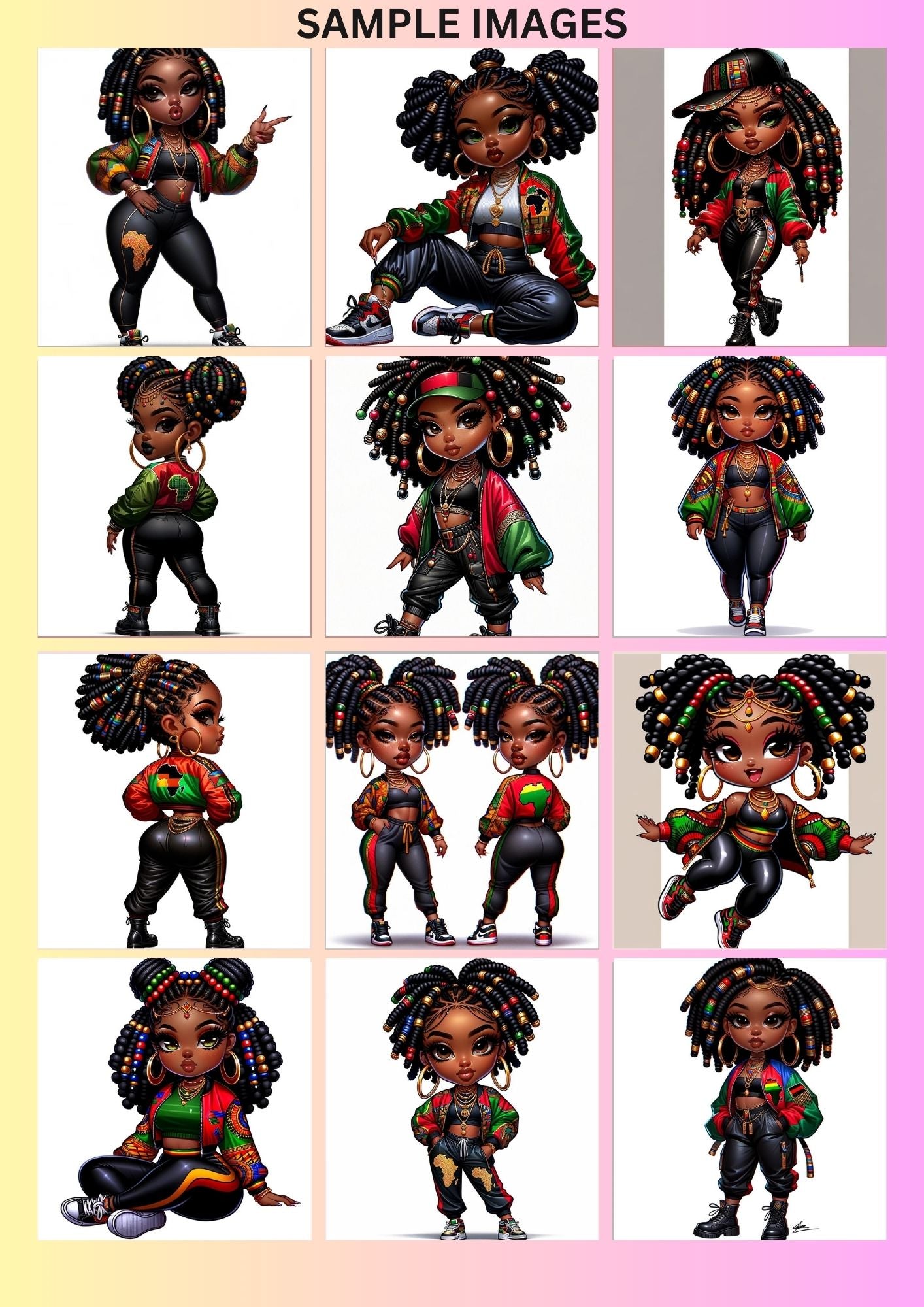 Black History/Juneteenth Chibi Dall-E3 & ChatGPT...