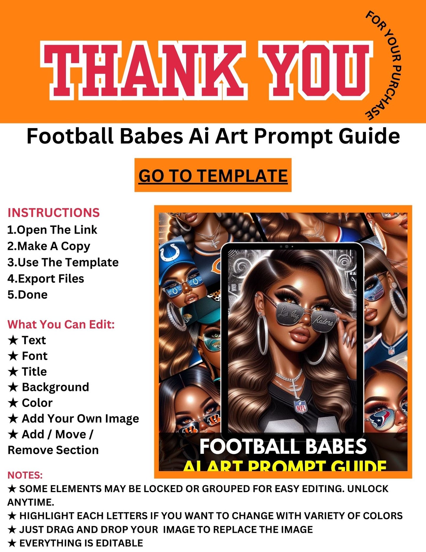 Ultimate Football Babes AI Art Prompts - 32 Prompts