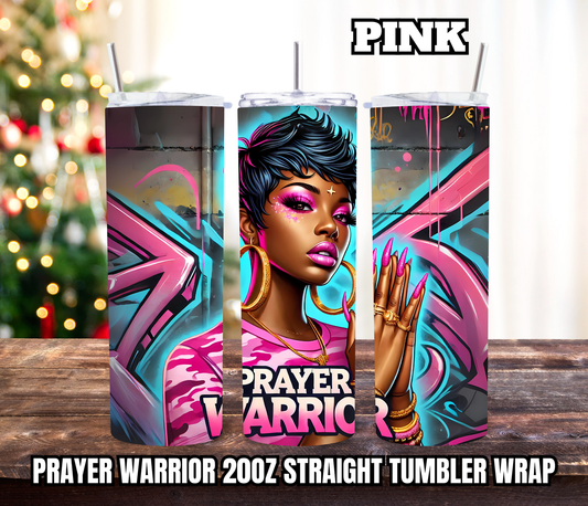 Prayer Warrior 20oz Tumbler Wraps - Straight