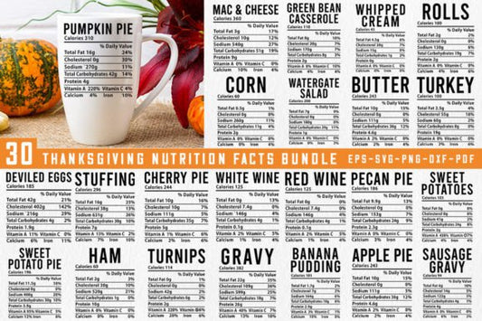 Freebie Thanksgiving Nutrition Facts Bundle Fall